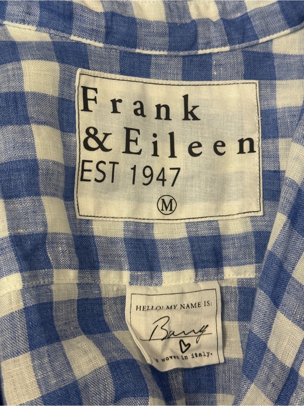 Frank & Eileen Barry linen Tailored Button-Up Shirt Size Medium - Picture 4 of 5